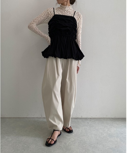 ECLAM(クラム)の「ストレッチレースロンT(Tシャツ/カットソー・レディース・アイボリー/ブラック・M)」の19枚目の写真