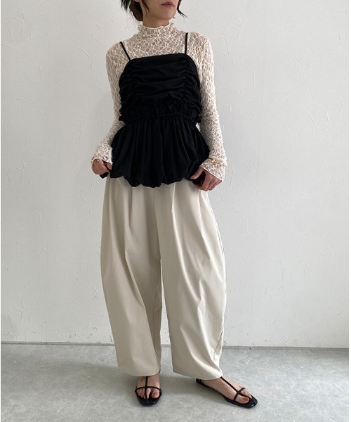ECLAM(クラム)の「ストレッチレースロンT(Tシャツ/カットソー・レディース・アイボリー/ブラック・M)」の20枚目の写真