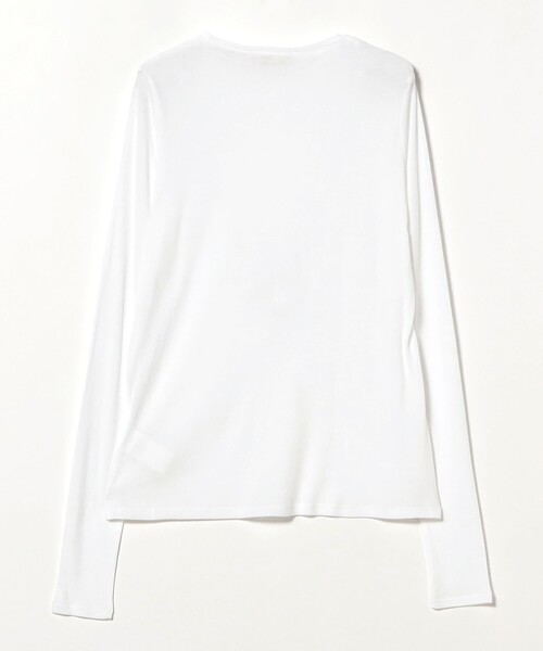 Demi-Luxe BEAMS(デミルクス ビームス)の「シアーコットン ロングスリーブT(Tシャツ/カットソー・レディース・チャコールグレー/ホワイト/オレンジ・ONE SIZE)」の18枚目の写真