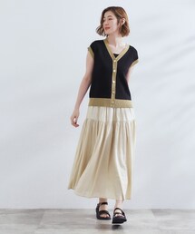 スカートベスト STYLEMIXER | ベストセットギャザーシャツ (シャツ・ブラウス