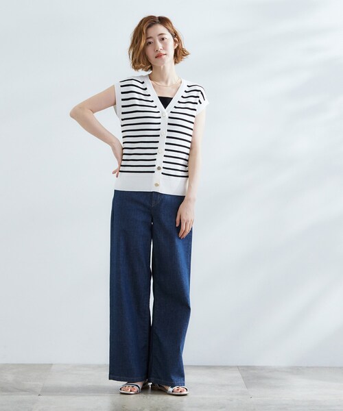 grove(グローブ)の「【2点SET】可愛く着まわせる!便利なニットベスト&スカートセット(セットアップ・レディース・ホワイト系5/ブルーグリーン/ブラック系4・02/03/01/04/05)」の6枚目の写真