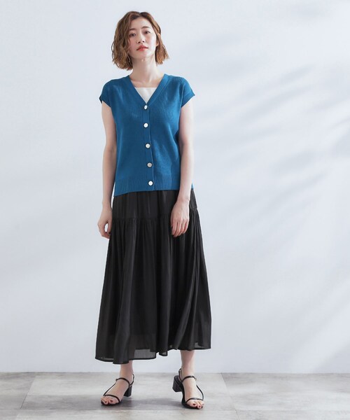 grove(グローブ)の「【2点SET】可愛く着まわせる!便利なニットベスト&スカートセット(セットアップ・レディース・ホワイト系5/ブルーグリーン/ブラック系4・02/03/01/04/05)」の13枚目の写真