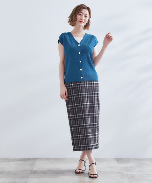 grove(グローブ)の「【2点SET】可愛く着まわせる!便利なニットベスト&スカートセット(セットアップ・レディース・ホワイト系5/ブルーグリーン/ブラック系4・02/03/01/04/05)」の15枚目の写真