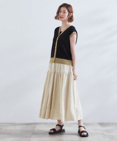 grove(グローブ)の「【2点SET】可愛く着まわせる!便利なニットベスト&スカートセット(セットアップ・レディース・ホワイト系5/ブルーグリーン/ブラック系4・02/03/01/04/05)」の21枚目の写真