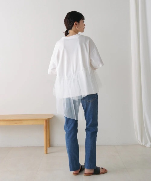 Bou Jeloud(ブージュルード)の「アシメチュールプルオーバー(Tシャツ/カットソー・レディース・ブラック/オフホワイト・FREE)」の18枚目の写真