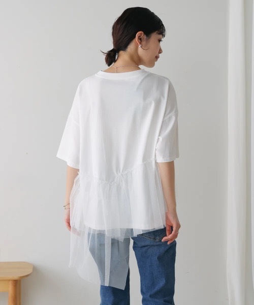 Bou Jeloud(ブージュルード)の「アシメチュールプルオーバー(Tシャツ/カットソー・レディース・ブラック/オフホワイト・FREE)」の19枚目の写真