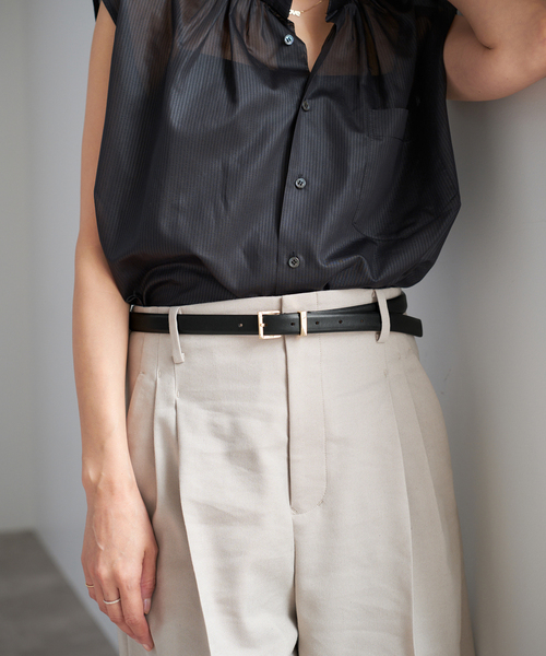 IENA(イエナ)の「MANUELA/マヌエラ 20mm LEATHER BELT(ベルト・レディース・ブラウン/ブラック・FREE)」の3枚目の写真