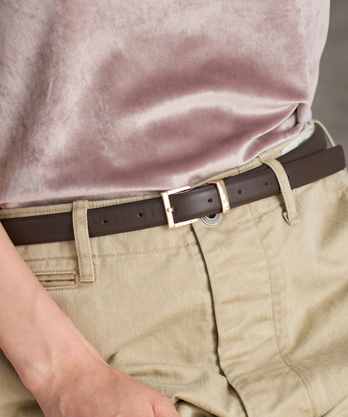 IENA(イエナ)の「MANUELA/マヌエラ 20mm LEATHER BELT(ベルト・レディース・ブラウン/ブラック・FREE)」の6枚目の写真