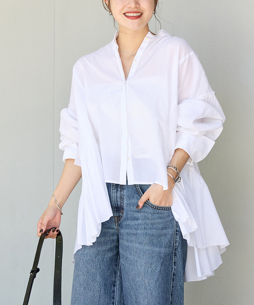 JOURNAL STANDARD - JOURNAL STANDARD コットンギャザーシャツ JOURNAL STANDARD L'ESSAGE｜ボリュームギャザーシャツ