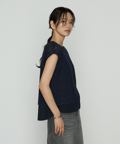 K.T KIYOKO TAKASE(キヨコタカセ)の「リネンコードレース レイヤード風ブラウス(シャツ/ブラウス・レディース・ネイビー/チャコール・7号/9号)」の11枚目の写真