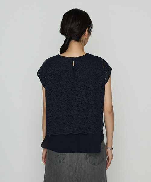 K.T KIYOKO TAKASE(キヨコタカセ)の「リネンコードレース レイヤード風ブラウス(シャツ/ブラウス・レディース・ネイビー/チャコール・7号/9号)」の14枚目の写真