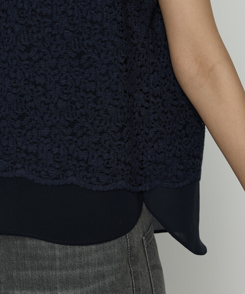 K.T KIYOKO TAKASE(キヨコタカセ)の「リネンコードレース レイヤード風ブラウス(シャツ/ブラウス・レディース・ネイビー/チャコール・7号/9号)」の18枚目の写真