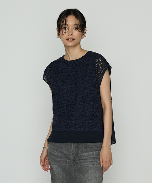 K.T KIYOKO TAKASE(キヨコタカセ)の「リネンコードレース レイヤード風ブラウス(シャツ/ブラウス・レディース・ネイビー/チャコール・7号/9号)」の21枚目の写真