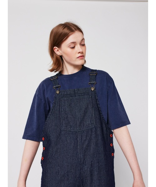 BOBO CHOSES(ボボショーズ)の「Denim stripe dungaree(サロペット/オーバーオール・レディース・ネイビー・S/M/L/XS/XL)」の2枚目の写真