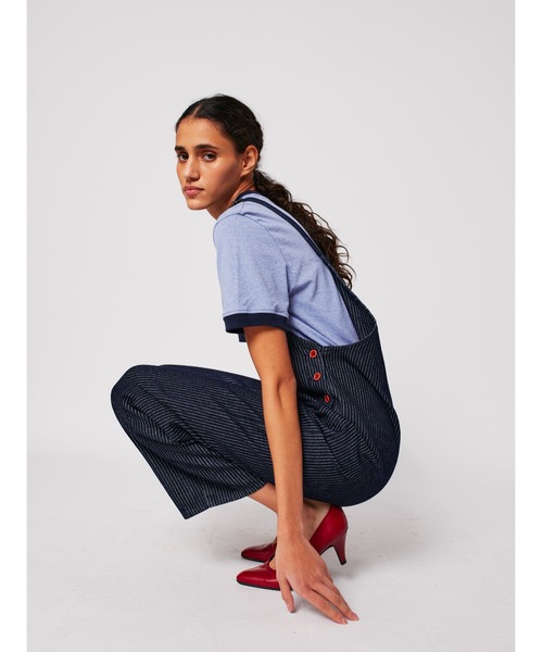 BOBO CHOSES(ボボショーズ)の「Denim stripe dungaree(サロペット/オーバーオール・レディース・ネイビー・S/M/L/XS/XL)」の11枚目の写真