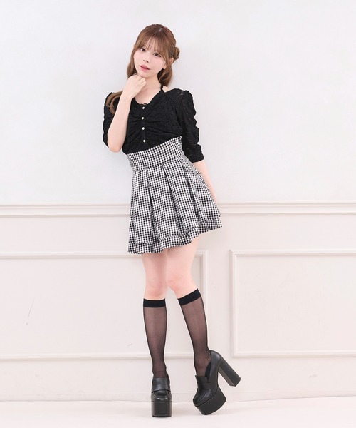 apres jour(アプレジュール)の「レイヤード風レーストップス(Tシャツ/カットソー・レディース・ブラック/オフホワイト・X-LARGE/フリー)」の13枚目の写真