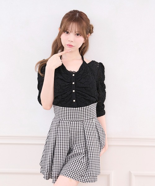 apres jour(アプレジュール)の「レイヤード風レーストップス(Tシャツ/カットソー・レディース・ブラック/オフホワイト・X-LARGE/フリー)」の12枚目の写真