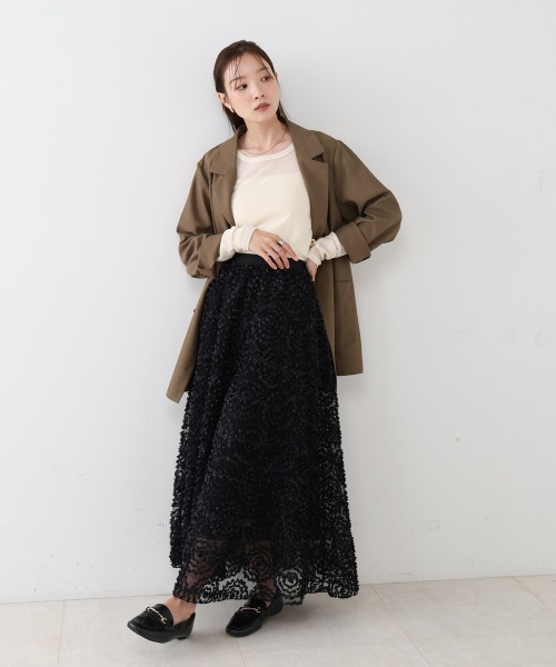 Bab（バブ）の「バックリボンダブルジャケット（テーラードジャケット・レディース・グレイッシュベージュ/モカ/ブラック・M）」の11枚目の写真