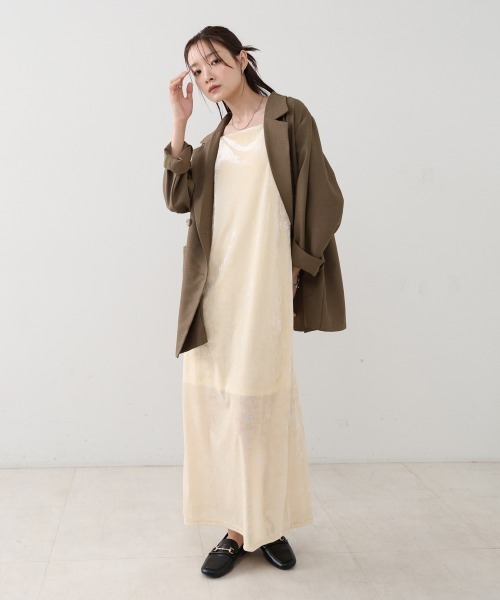 Bab（バブ）の「バックリボンダブルジャケット（テーラードジャケット・レディース・グレイッシュベージュ/モカ/ブラック・M）」の12枚目の写真