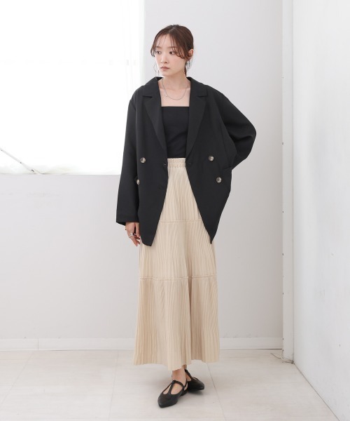 Bab（バブ）の「バックリボンダブルジャケット（テーラードジャケット・レディース・グレイッシュベージュ/モカ/ブラック・M）」の13枚目の写真