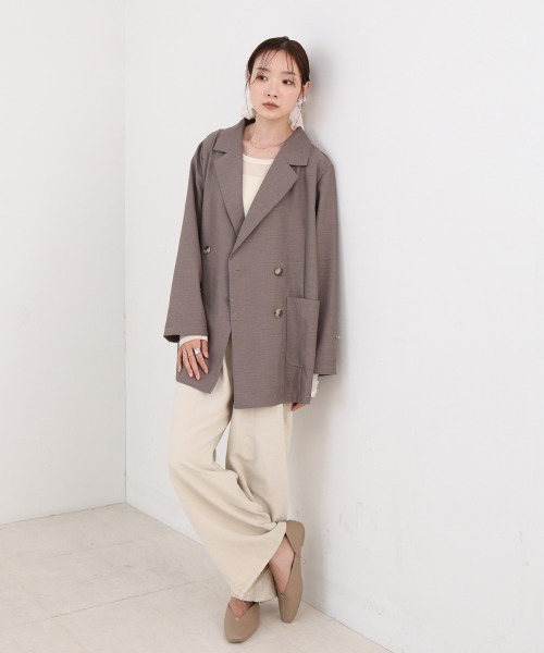 Bab（バブ）の「バックリボンダブルジャケット（テーラードジャケット・レディース・グレイッシュベージュ/モカ/ブラック・M）」の17枚目の写真