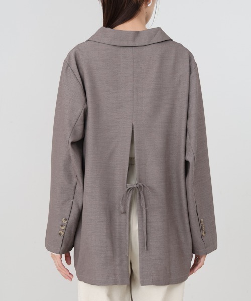 Bab（バブ）の「バックリボンダブルジャケット（テーラードジャケット・レディース・グレイッシュベージュ/モカ/ブラック・M）」の19枚目の写真