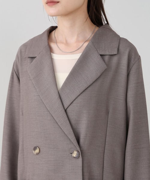 Bab（バブ）の「バックリボンダブルジャケット（テーラードジャケット・レディース・グレイッシュベージュ/モカ/ブラック・M）」の20枚目の写真