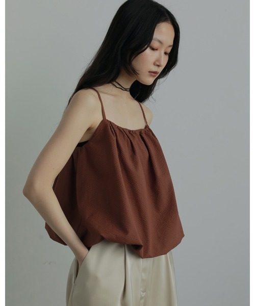 anuke（アンヌーク）の「Backopen Balloon Camisole（キャミソール・レディース・ブルー/ブラウン・FREE）」の3枚目の写真