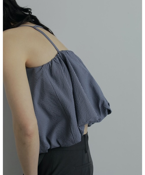 anuke（アンヌーク）の「Backopen Balloon Camisole（キャミソール・レディース・ブルー/ブラウン・FREE）」の6枚目の写真