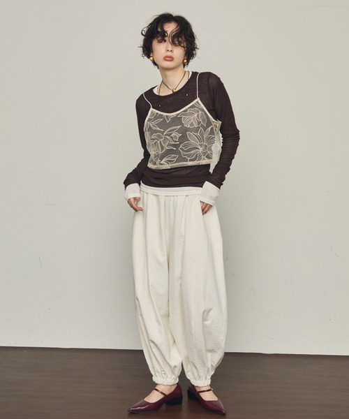 チュール花柄刺繍ビスチェ（キャミソール）｜Trish（トリッシュ）の