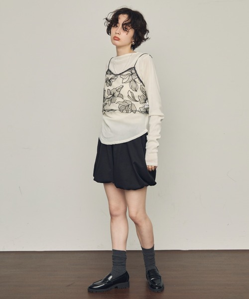 チュール花柄刺繍ビスチェ（キャミソール）｜Trish（トリッシュ）の