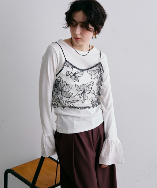 チュール花柄刺繍ビスチェ（キャミソール）｜Trish（トリッシュ）の