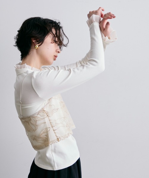 チュール花柄刺繍ビスチェ（キャミソール）｜Trish（トリッシュ）の