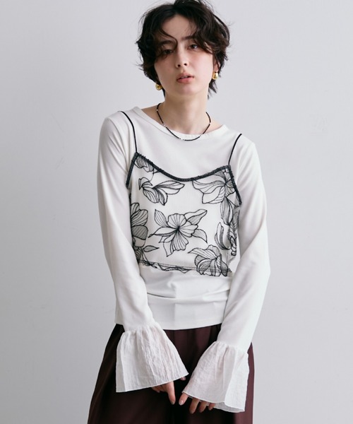 チュール花柄刺繍ビスチェ（キャミソール）｜Trish（トリッシュ）の