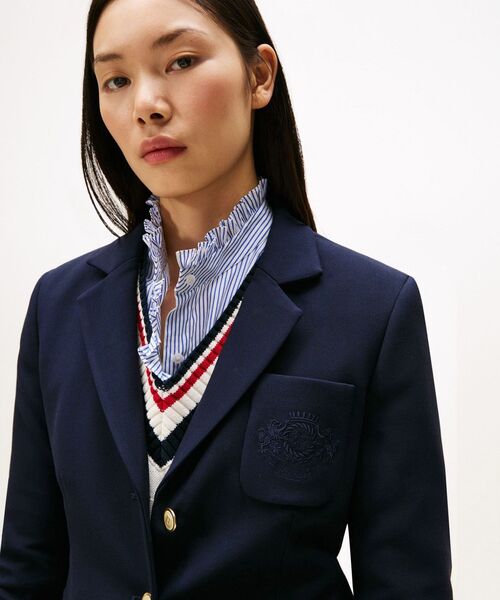 TOMMY HILFIGER(トミーヒルフィガー)の「プントトーナルクレストスリムブレザー(その他アウター・レディース・ネイビー・34inch/32inch/36inch)」の5枚目の写真
