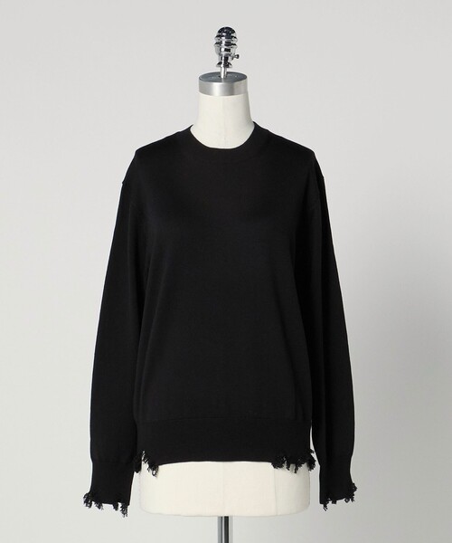 LOEFF＞ダメージ クルーネック プルオーバー UNISEX（ニット/セーター