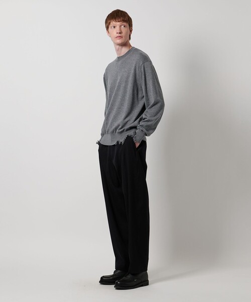 LOEFF（ロエフ）の「＜LOEFF＞ダメージ クルーネック プルオーバー UNISEX（ニット/セーター・レディース・グレー系/ブラック・2/0/1）」の9枚目の写真