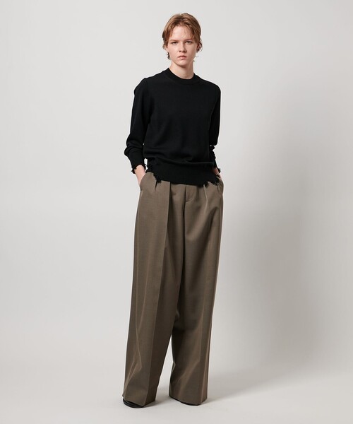 LOEFF（ロエフ）の「＜LOEFF＞ダメージ クルーネック プルオーバー UNISEX（ニット/セーター・レディース・グレー系/ブラック・2/0/1）」の12枚目の写真