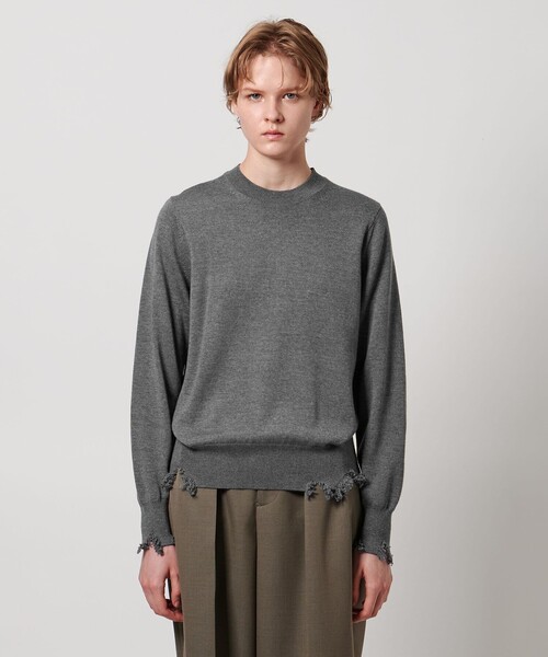 LOEFF（ロエフ）の「＜LOEFF＞ダメージ クルーネック プルオーバー UNISEX（ニット/セーター・レディース・グレー系/ブラック・2/0/1）」の17枚目の写真