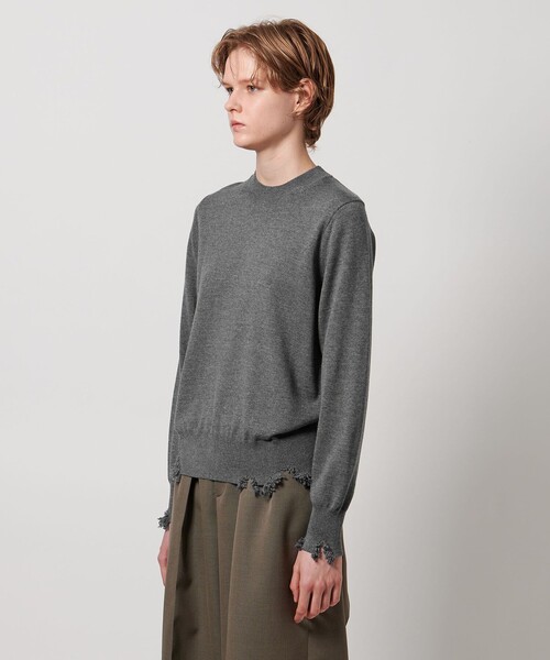LOEFF（ロエフ）の「＜LOEFF＞ダメージ クルーネック プルオーバー UNISEX（ニット/セーター・レディース・グレー系/ブラック・2/0/1）」の18枚目の写真