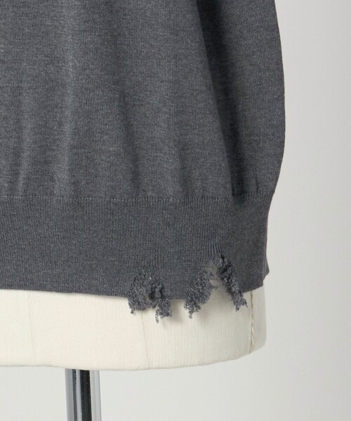 LOEFF クルーネック　麻ダメージ加工ニット LOEFF クルーネック 麻ダメージ加工ニット - メルカリ