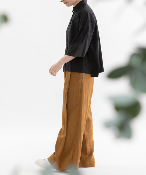 nop de nod(ノップドゥノッド)の「HEMPプリーツタックワイドパンツ(その他パンツ・レディース・キャメル/ブラック/ネイビー・M)」の8枚目の写真