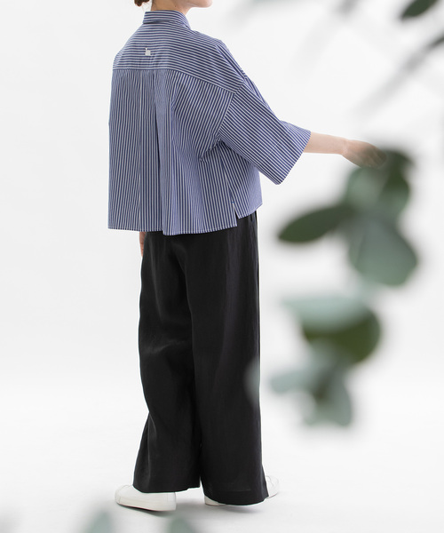 nop de nod(ノップドゥノッド)の「HEMPプリーツタックワイドパンツ(その他パンツ・レディース・キャメル/ブラック/ネイビー・M)」の17枚目の写真