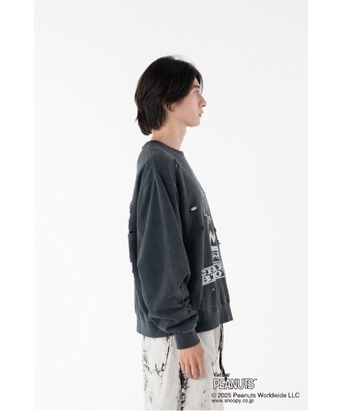 DISCOVERED(ディスカバード)の「PEANUTSxDISCOVERED DAMAGE PIGMENT DYED SWEAT(スウェット・メンズ・ブラック系その他2/ブラック系その他3/ブラック系その他・LARGE/SMALL)」の18枚目の写真