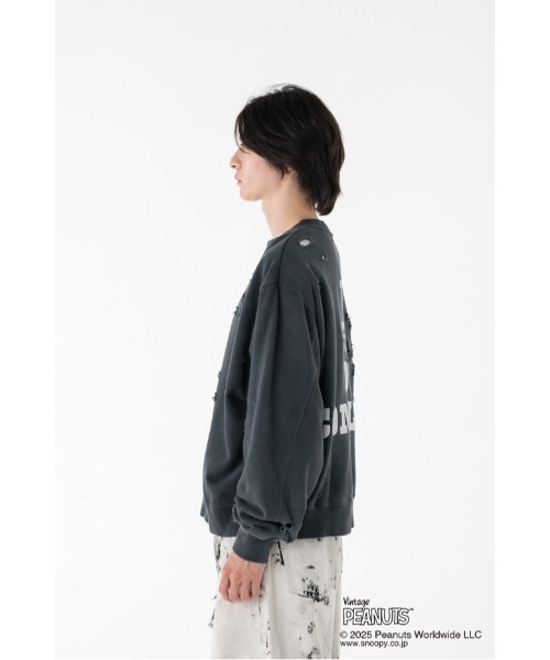 DISCOVERED(ディスカバード)の「PEANUTSxDISCOVERED DAMAGE PIGMENT DYED SWEAT(スウェット・メンズ・ブラック系その他2/ブラック系その他3/ブラック系その他・LARGE/SMALL)」の16枚目の写真