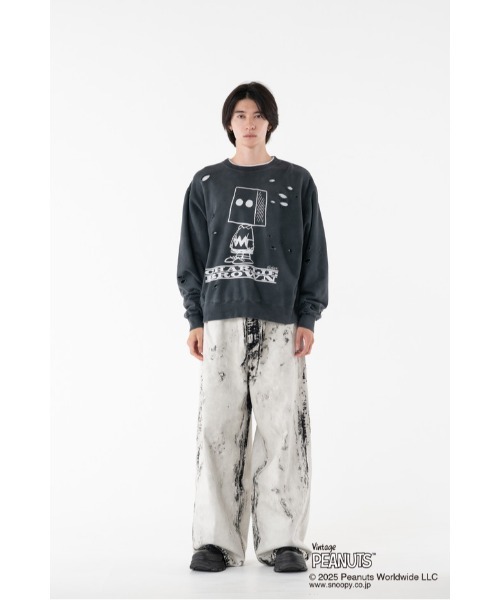 DISCOVERED(ディスカバード)の「PEANUTSxDISCOVERED DAMAGE PIGMENT DYED SWEAT(スウェット・メンズ・ブラック系その他2/ブラック系その他3/ブラック系その他・LARGE/SMALL)」の15枚目の写真