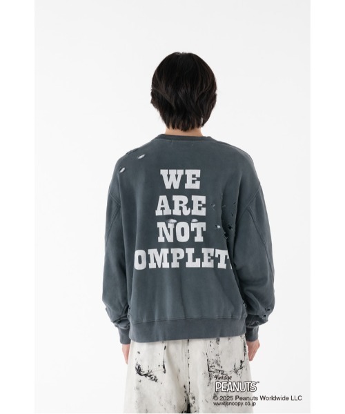 DISCOVERED(ディスカバード)の「PEANUTSxDISCOVERED DAMAGE PIGMENT DYED SWEAT(スウェット・メンズ・ブラック系その他2/ブラック系その他3/ブラック系その他・LARGE/SMALL)」の9枚目の写真