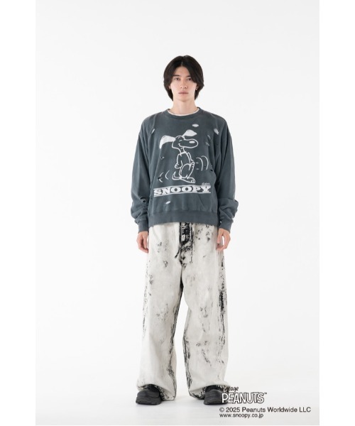 DISCOVERED(ディスカバード)の「PEANUTSxDISCOVERED DAMAGE PIGMENT DYED SWEAT(スウェット・メンズ・ブラック系その他2/ブラック系その他3/ブラック系その他・LARGE/SMALL)」の7枚目の写真