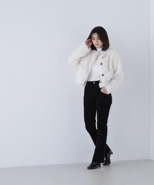 NATURAL BEAUTY BASIC（ナチュラルビューティーベーシック）の「◇ブーツカットコーデュロイパンツ（その他パンツ・レディース・ブラック/ダークブラウン・MEDIUM/P/S）」の4枚目の写真