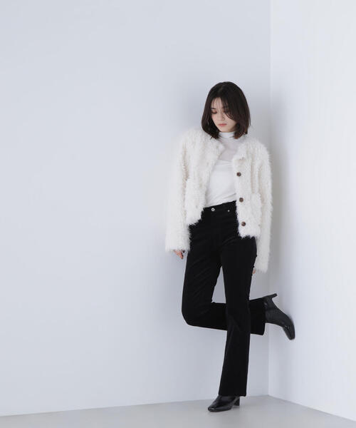 NATURAL BEAUTY BASIC（ナチュラルビューティーベーシック）の「◇ブーツカットコーデュロイパンツ（その他パンツ・レディース・ブラック/ダークブラウン・MEDIUM/P/S）」の8枚目の写真